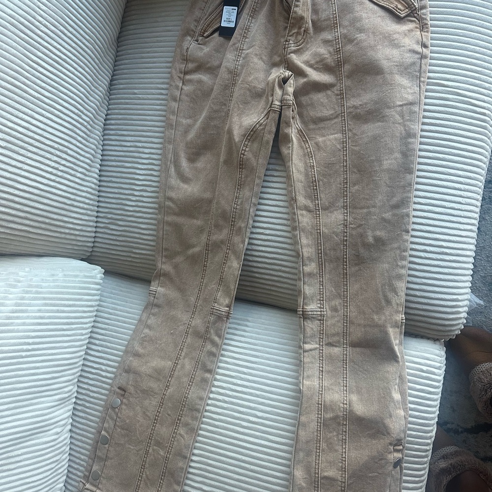 Fashion Nova Tan Mineral Wash Pants